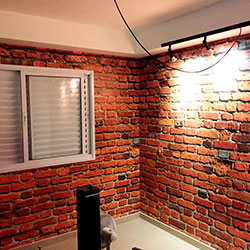 Decoração - Revestimento de parede com tijolinho - Revestimento de parede
