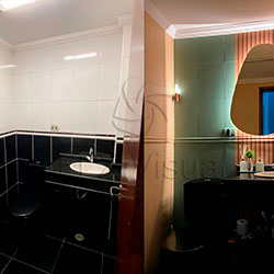 Envelopamento de parede de banheiro - Decoração - Osasco - SP Envelopamento de parede de banheiro - Decoração - Osasco - SP
