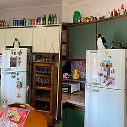 Antes e depois - Envelopamento de armário de cozinha com Verde Military Green - São Paulo