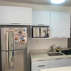 Envelopamento de armários de cozinha - Branco Brilho e Fosco - Cambuci - São Paulo