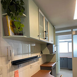 Envelopamento armário de cozinha - Verde Menta Fosco e Jateado Nardo Gray - Ipiranga - São Paulo
