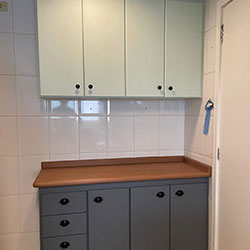 Envelopamento armário de cozinha - Verde Menta Fosco e Jateado Nardo Gray - Ipiranga - São Paulo