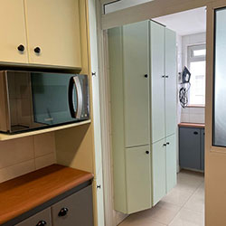 Envelopamento armário de cozinha - Verde Menta Fosco e Jateado Nardo Gray - Ipiranga - São Paulo