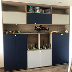 Envelopamento de armários - Azul Triton - São Paulo