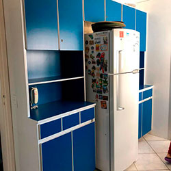 Envelopamento de armários - Azul Indigo - São Paulo