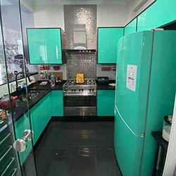 Envelopamento de armários de cozinha - Ultra Neon Mint - Tatuapé - São Paulo