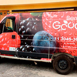 Aplicação de adesivo total com identidade visual - Good Berry