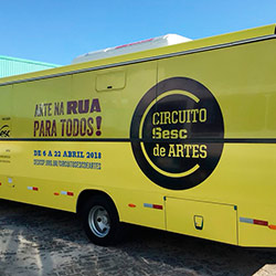 Envelopamento Ônibus Circuito Sesc de Artes 2018
