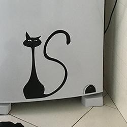 Adesivo de Decorativo em recorte - Gato Preto e Toca do Rato