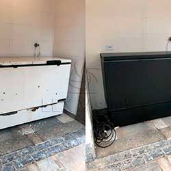 Antes e Depois - Envelopamento de freezer com preto fosco - Mooca - SP