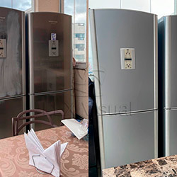 Antes e Depois - Envelopamento geladeira com Satin Silver - Vila Mascote - São Paulo
