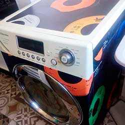 Envelopamento de máquina de lavar roupa com imagem - Discos