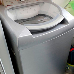 Envelopamento de máquina de lavar roupa com aço escovado